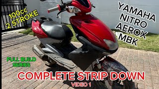 yamaha nitro mbk aerox 100cc 2stroke malossi Yamaha Nitro 100cc Complete strip down [upl. by Sutit]