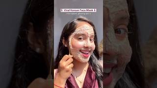 Viral Korean Mask For Glowing skin skincareshortskorean [upl. by Nosnev]