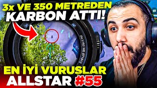 3X AMR İLE 350 METREDEN KARBON ATTI İMKANSIZ OLAY 😱 EN İYİ VURUŞLAR ALLSTAR 55  PUBG MOBILE [upl. by Esened]