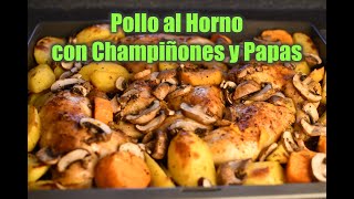 Pollo al Horno con Champiñones y Papasrecetas facil y saludables Veronicas mundo [upl. by Gaven]