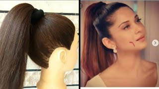 EASY HIGH PONYTAIL WITH TRICK FOR COLLEGE \\ OFFICE \\ OUTGOING GIRLS INSPIRED BY JENNIFER WINGET [upl. by Lessur]