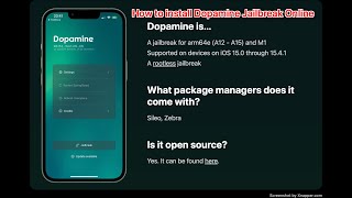 Dopamine Jailbreak Released  How to install  IPA Download iOS 15  iOS 1541 Jailbreak  iOS 16 [upl. by Okoyk]