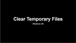 Clear Temporary Files Clear system cache windows OS Operating System [upl. by Hnahc270]