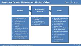 135 Entradas Herramientas y Salidas Plan de Adquisiciones [upl. by Ayekram]