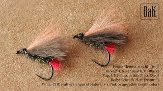 How to tie easy CDC quotFquot Red Tag Dry flies by BK [upl. by Nauqyt670]