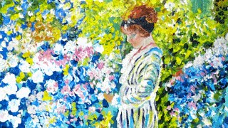 How to paint an impressionist Lady In a Garden a step by step tutorial [upl. by Gavrah]