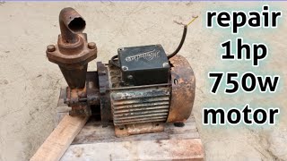 How to repair water pump and wash motor 1hp 750w repairing 12hp 750w m technical [upl. by Speroni]