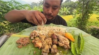 Eating chicken curry and chicken liver chutney  Naga mukbang [upl. by Farand]