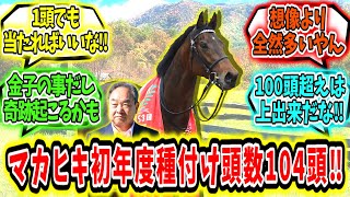 『マカヒキ‼初年度種付け頭数は104頭‼』に対するみんなの反応【競馬の反応集】 [upl. by Atekahs995]