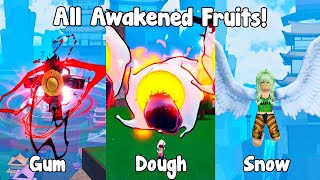 ALL REWORK AWAKENED FRUITS DAMAGE amp SHOWCASE in King Legacy [upl. by Sanalda]