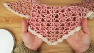 Crochet spring very easy triangle shawl pattern [upl. by Krystal10]