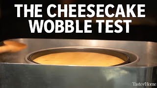 How to Tell When a Cheesecake is Finished Baking The Wobble Test [upl. by Yerffoej]