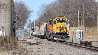 BNSF 169 Bluebonnet GP60 leads BNSF LCHI655 in Shattuc IL  February 24 2024 [upl. by Barlow]