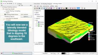 RTE 44 Applying a Regional Dip to a Lithology Model [upl. by Leod]