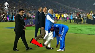 Rohit Sharma touches Narendra Modis feet after India Lost the WORLDCUP FINAL against Australia [upl. by Kelcey]