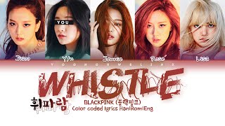 BLACKPINK 블랙핑크 ↱ WHISTLE ↰ You as a member Karaoke 5 members ver HanRomEng [upl. by Nava]