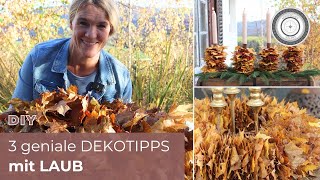 DIY  EINFACHSTE ADVENTDEKO EVER  3 Dekotipps mit Laub [upl. by Chladek]