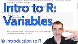 Introduction to R Variables [upl. by Melborn]