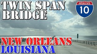 I10 Twin Span Bridge  New Orleans  Louisiana  4K Infrastructure Drive [upl. by Oluap343]