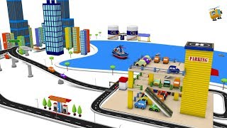 Car cartoon  Cars for kids  City Parking for children  Cartoon Cars  Toy Factory [upl. by Amlus]