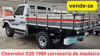 VENDESE Chevrolet D20 1989 carroceria de madeira direção hidráulica turbinadaaceita trocad20 [upl. by Floridia]