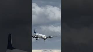 Everts Air Cargo DC6 Landing on Runway 15 EDFANC [upl. by Legir58]