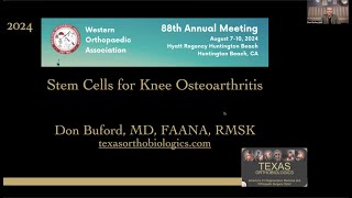 Using Stem Cells for Knee Arthritis author Don Buford MD [upl. by Euseibbob2]