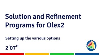 Solution and Refinement Programs for Olex2 [upl. by Oler]