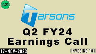 Tarsons Products Limited Q2 FY24 Earnings Call  Tarsons Products Limited Concall  2024 Q2 Results [upl. by Znerol]