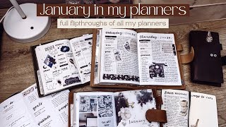 January in my planners  full flipthroughs amp how I am using everything [upl. by Agathy]