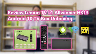 Review Lemon TV L1 Allwinner H313 Android 10 TV Box Unboxing [upl. by Ardnasirhc]