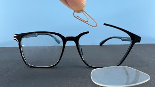 Put Paper Clip on the Broken Eyeglasses and Amaze With Results [upl. by Oknuj]