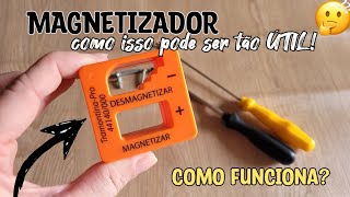 como usar o MAGNETIZADOR E DESMAGNETIZADOR de chave de fenda funciona [upl. by Halilahk]