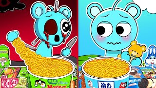 Convenience Store Food Mukbang With Blue Sky Normal Vs Horror Versions Incredibox Sprunki Animation [upl. by Leesa223]