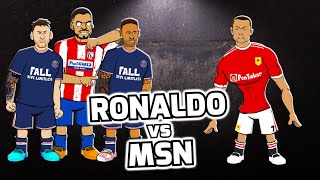 🔥RONALDO vs MSN🔥 Feat Messi Neymar Suarez and more Football Challenges [upl. by Alexine]