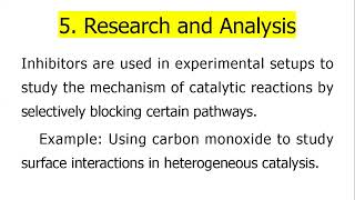 Functions of catalytic inhibitorsCHEM201 Photochemistry and catalysisBScII [upl. by Oigroeg665]