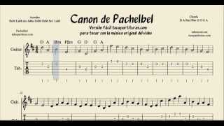 Pachelbels Canon Tabs Sheet Music for Guitar in D Major tocapartituras com version [upl. by Shuler47]