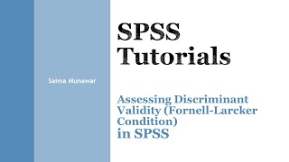 SPSS FornellLarcker condition [upl. by Aicilas]