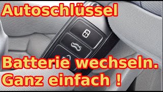 4K Schlüssel Batterie wechseln SKODA Rapid  Fabia Kamiq Octavia Superb Kodiaq Koroq Scala Citygo [upl. by Rednijar118]