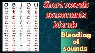 vowels and consonants  Blending of sounds  beginning Blending [upl. by Kezer]