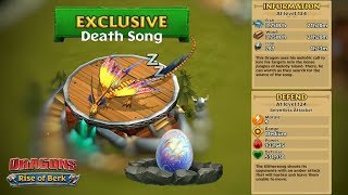 Death Song Exclusive Slithersong Max Level 124  Dragons Rise of Berk [upl. by Ahsinotna]