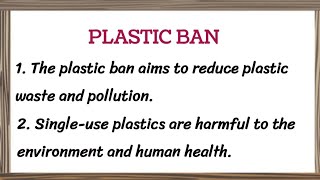 10 lines on Plastic banessay on plastic ban Plastic ban [upl. by Cassi]