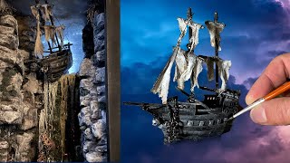 How To Make a Miniature Pirate Ship Using Cardboard for BOOK NOOK  DIORAMA [upl. by Notaek363]