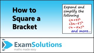 How to Square a Bracket  ExamSolutions [upl. by Weil]