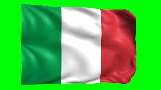 Green screen Footage  Italy Waving Flag Green Screen Animation  RoyaltyFree [upl. by Bunow]