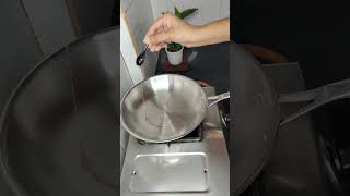 How to Seasoning Stainless Steel Fry Pan newfry panAnamikaDikshaKshortvideo [upl. by Sorvats]