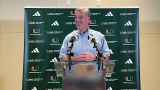 Miami Hurricanes Athletic Director Dan Radakovich Aug 26 [upl. by Skilken]