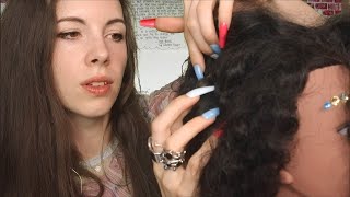 ASMR  Girl In The Back Of Class Plays With Your Curly Hair amp Scalp Check [upl. by Ibrab525]