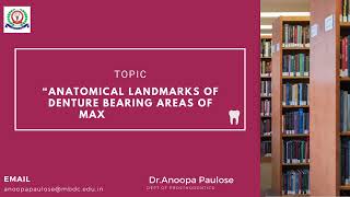 ANATOMICAL LANDMARKS OF DENTURE BEARING AREAS OF MAXILLA PART V [upl. by Ettenor]