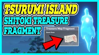 All Shitoki Treasure Map Fragment Locations Conch in Tsurumi Island  Genshin Impact [upl. by Rehotsirhc]